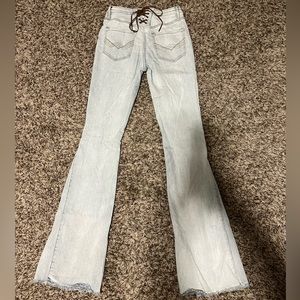 Cute light wash high rise idyllwind jeans with tie